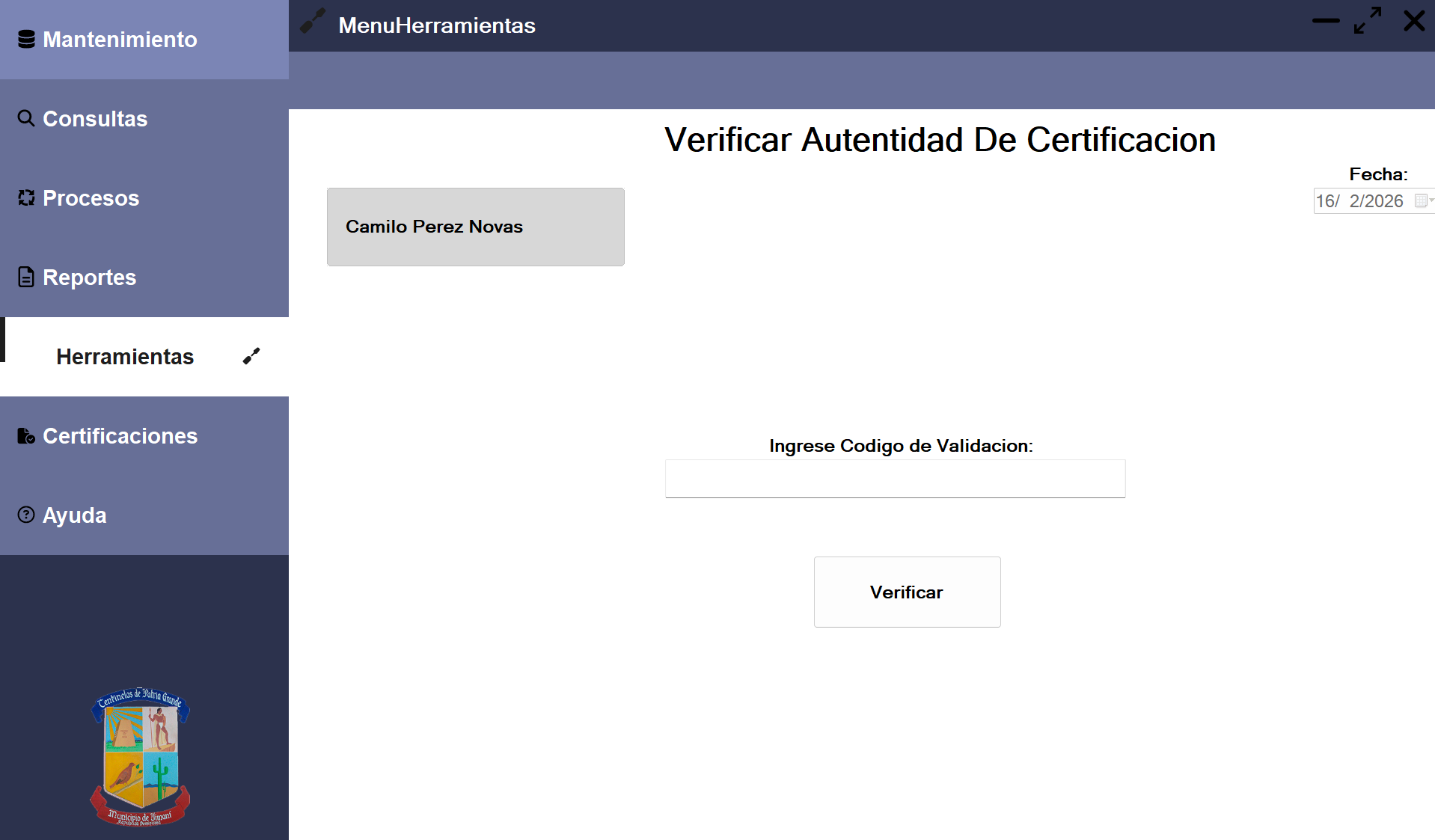 Validación Oficial