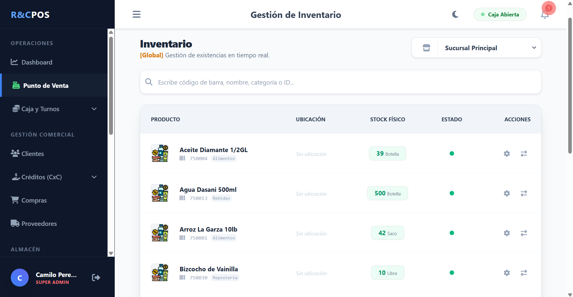 Módulo de Inventario