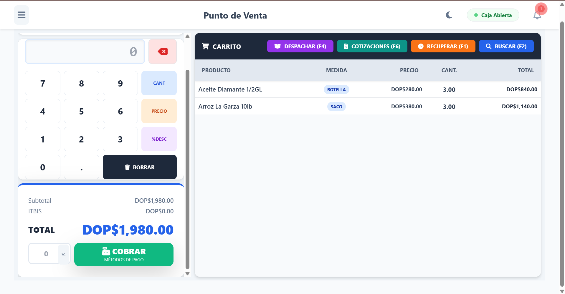 Caja / Punto de Venta
